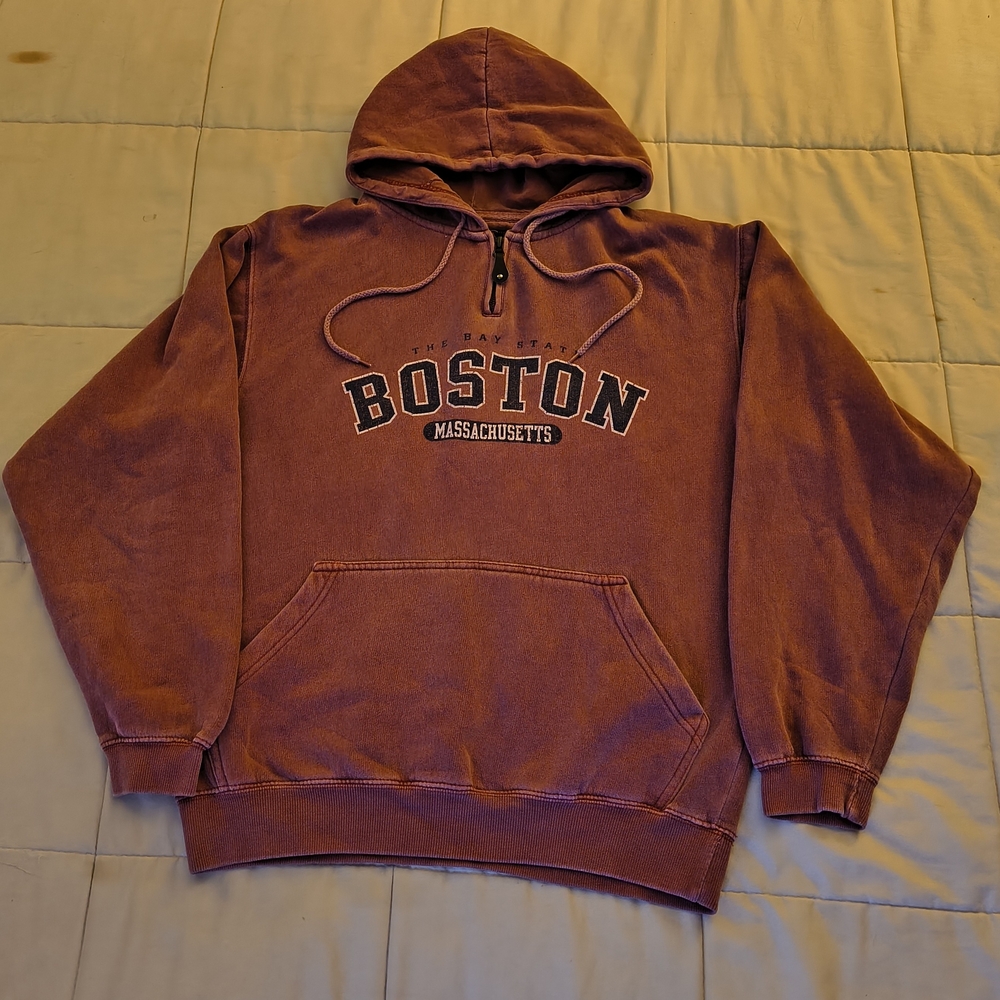Boston Massachusetts Men's Hoodie - Maroon